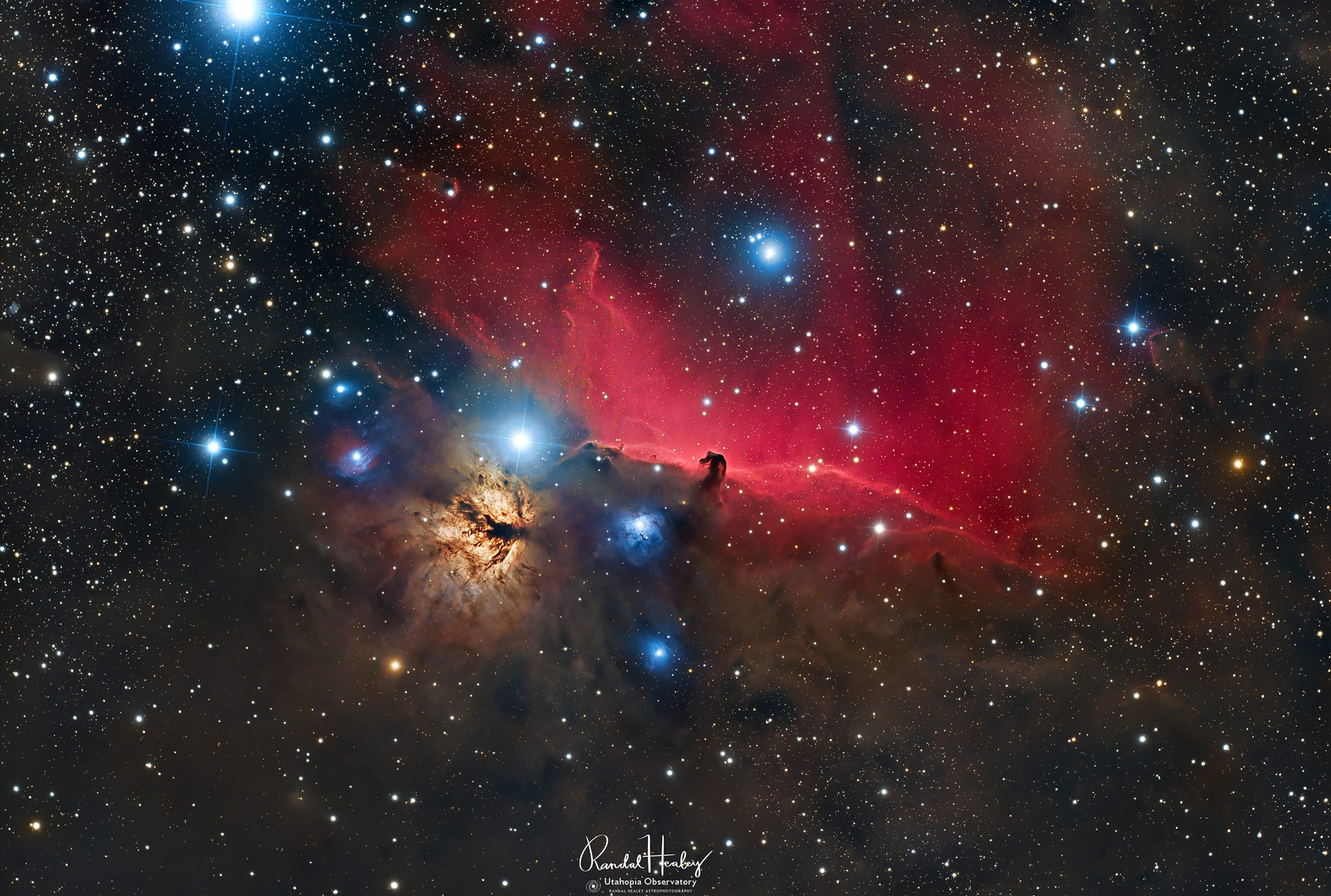 Horsehead and Flame photograph in a framed artwork presentation